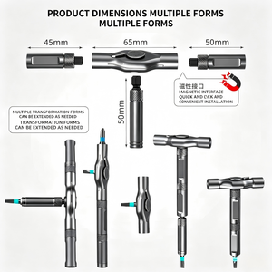 Ratcheting Screwdriver Set 50 Mm Multipurpose Flat Head Bit Aluminum Handle Anti-Slip Texture Diy <b>Tools</b> OEM 3-Year Warranty - Product Image 5