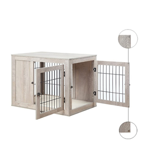 Modern dekoratif <span class=keywords><strong>Pet</strong></span> mobilya ahşap tel <span class=keywords><strong>Pet</strong></span> House köpek kafesi ahşap mobilya tarzı köpek sandık - Product Image 1