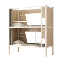 Lit superposé métallique pour auberge de jeunesse, lit double pour gîte, capsule spatiale, lit de dortoir étudiant moderne épaissi et renforcé