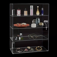 Vitrine de comptoir personnalisée à 4 niveaux, vitrine transparente, armoire de présentation, boîte de rangement, vitrine en acrylique avec serrure et clé