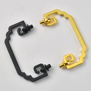Chinese Style Zinc Alloy Drawer Handles Rectangle <b>Black</b> And Gold Durable Furniture Hardware - Product Image 3