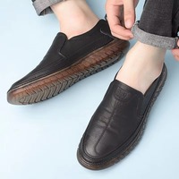 Chaussures décontractées en cuir haut de gamme pour hommes WH8027 - Résistantes à l'usure, amortissantes, dessus en cuir de vachette véritable, semelle extérieure en caoutchouc, style Brock