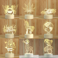Bts Lampe de Table 3d Led Veilleuse Décorative Bureau Lampe de Table pour Chambre Bureau Ami Cadeau d'Affaires USB LED Acrylique 30 80