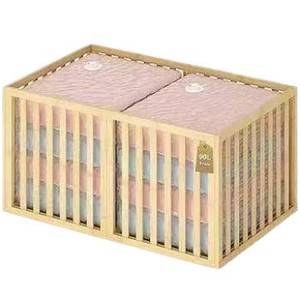 Panier de rangement rectangulaire en bambou empilable pour jouets et housses de couette, idéal pour l'organisation domestique sur pied - Product Image 5