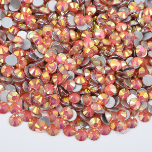 Vente chaude brumeux corail strass Flatback verre pierres Non Hot Fix cristal dos plat strass pour bricolage - Product Image 1