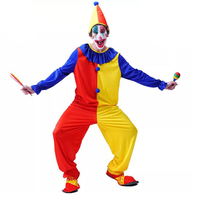 Halloween adulte Clown combinaison chapeau Joker Cosplay noël carnaval fête robe drôle Clown Costume pour hommes