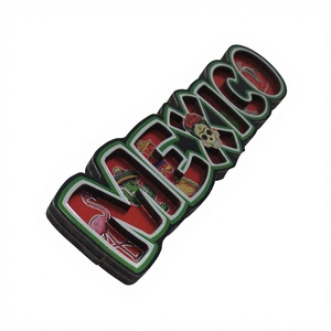 Aimants souvenirs en bois MDF à impression feuille d'aluminium double couche promotionnels pour le Mexique - Product Image 5