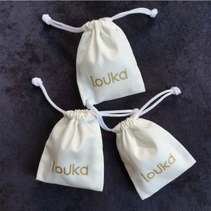 New Design Organic Cotton <b>Drawstring</b> Bag GOTS Certified Custom Logo Cosmetics Dust Sack Jewelry Packaging <b>Pouch</b> Crafts Candle - Product Image 3
