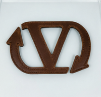 Patch en cuir découpé au laser de forme personnalisée, étiquette en cuir avec logo irrégulier pour jeans et chapeaux