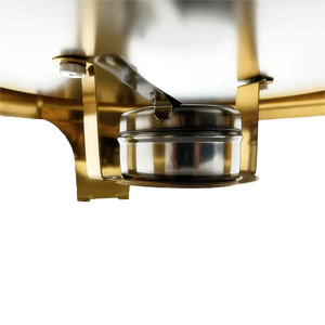 Juego de Recipientes para Buffet de Acero Inoxidable Dorado de 9L, Moderno y Lujoso, Juego de Recipientes para Buffet Dorado con Calentador de Alimentos - Product Image 2