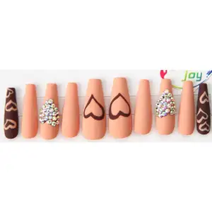 JAYJOY Großhandel anpassen künstliche Fingernägel XXL drücken auf Nägel Wimpern sets Designer Handgemachte Acryl presse auf Nägeln