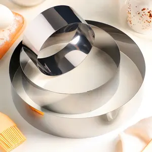 Cetakan Kue Anti Lengket Ramah Lingkungan dari Baja Tahan Karat Set Cincin Alat Panggang Bentuk Lingkaran Merek Befair - Product Image 5