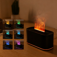 Diffuseur d'arômes à effet flamme grain de bois, humidificateur ultrasonique USB, 7 couleurs, effet feu craquelé, purificateur d'air de bureau, cadeau décoratif