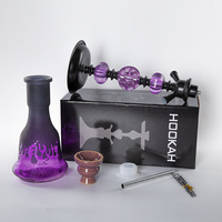 Chicha de luxe en verre dépoli arabe, double tuyau, effet miroir, écologique, violette, grande taille, pour bars et usage domestique, produit transfrontalier très demandé