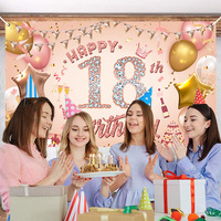 FLYSKY שמח יום הולדת באנר קישוט עלה זהב נושא 10-80 שנים רקע וילון 100D פוליאסטר בד יום הולדת באנר