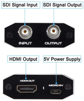 Nouvelle arrivée SDI vers HDMI convertisseur adaptateur 3G HD-SDI SD-SDI uniquement prise en charge BNC vers BNC Full HD 75 ohms câble coaxial pour caméra HD