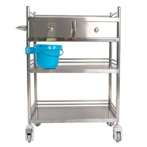 Stainless Steel Trolley 65x42x86 Cm With Drawer And Shelf For Hospital Clinic Use - Product Image 1
