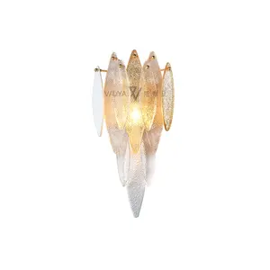Горячая Золотая Мода ручной работы стеклянная вилла настенный светильник для спальни настенный светильник