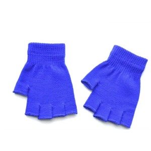 YJ030 Guantes de medio dedo de color liso, cálidos para otoño e invierno, adecuados para uso en la oficina, guantes de punto de lana, unisex, para adultos. - Product Image 6