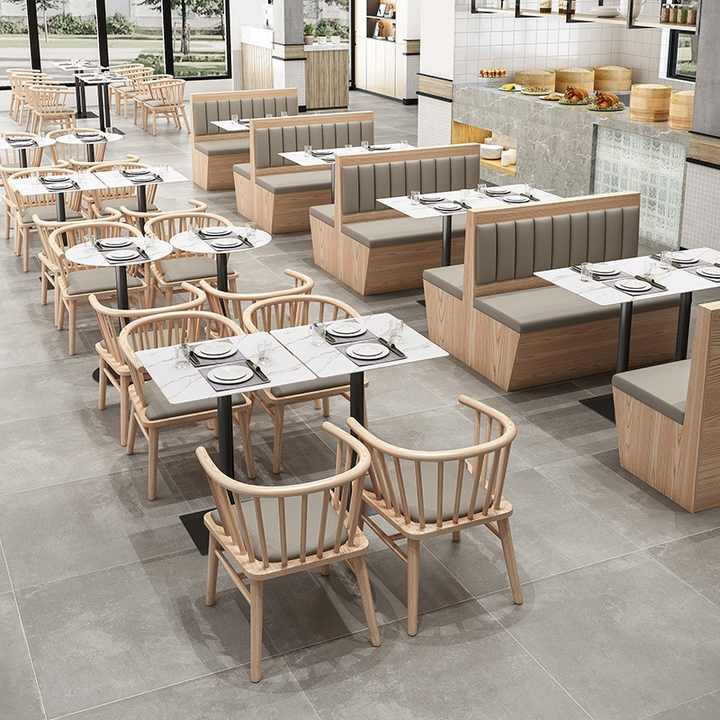 Modern Style Commercial Double Booth Sofa Table Chair