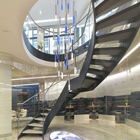 Escalier flottant moderne de luxe PRIMA avec poutre en acier au carbone pour maison et appartement