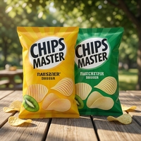 Kemasan Pouch Kedap Udara Segel Belakang Premium Grosir yang Dapat Disesuaikan untuk Keripik Kentang/Makanan Ringan Mengembang
