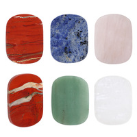Sous-verres en pierre naturelle Kindfull en gros, sous-verres en cristal poli, quartz rose, aventurine verte, pour cadeau