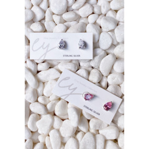 Luxe Teardrop Sterling <b>Silver</b> <b>Stud</b> Earrings - Product Image 4