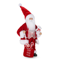 SOTE Haute Qualité Père Noël 18 Pouces Rouge En Peluche Transportant Cadeau Bonbons Sac Debout Intérieur Décorations De Noël
