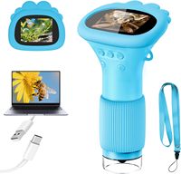 Microscopio Educativo Multifuncional 1000X con Pantalla de 2 Pulgadas, Juguete de Microscopio, Herramienta de Exploración al Aire Libre