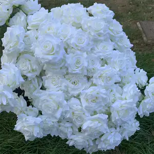 L-430 Wholesale table centerpiece wedding flower material 3heads diamond rose silk white roses artificial flowers