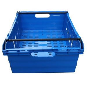 QS Large Nest Mesh Ventilated Bale Arm Handle Plastic <strong>Storage</strong> <strong>Stacking</strong> <strong>Baskets</strong> for Fresh Fruits and Vegetables Tomato Crates - Product Image 3