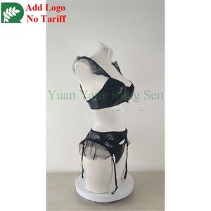 Nuovo Set Intimo Donna in Ecopelle con <span class=keywords><strong>Rete</strong></span>, Reggiseno + <span class=keywords><strong>Perizoma</strong></span> + Giarrettiera, Costume Sexy per Club e Danza - Product Image 2