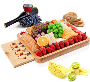 Útil <span class=keywords><strong>embutidos</strong></span> bandeja de queso Junta regalos de Navidad de cortadora de queso con doble cajón de la cubertería - Product Image 2