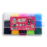 Jouet perlé créatif fait à la main de marque Artkal CA15 Mini perles de fusible 11550 Granis 15 couleurs, boîte de perles en fer écologique