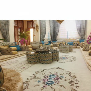 Juego de sofás de suelo árabe en forma de L personalizable, muebles de sala de estar de diseño Majlis marroquí con opción árabe en forma de U - Product Image 3