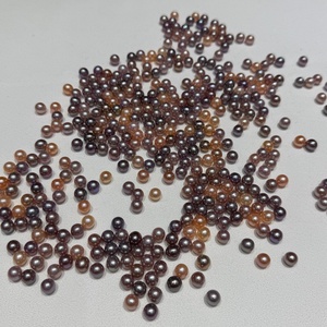 Perles d'eau douce naturelles en gros, 7-7,5 mm, violettes et pêche, forme presque ronde, perles cultivées en vrac, qualité AAA pour <span class=keywords><strong>la</strong></span> fabrication de bijoux - Product Image 4