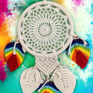 Magnifiques attrape-rêves en macramé blanc faits à la main, nouveaux arrivages, pour la décoration du salon, à prix de gros - Product Image 1