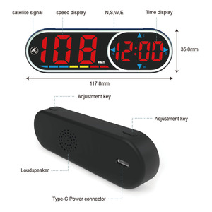 2025 Nieuwe Windscherm Hud Gps Ingeschakeld Kloksnelheid Bewaking Veiligheidswaarschuwing Apparaat Met Led En Kleurrijk Digitaal Lcd Kompas - Product Image 5