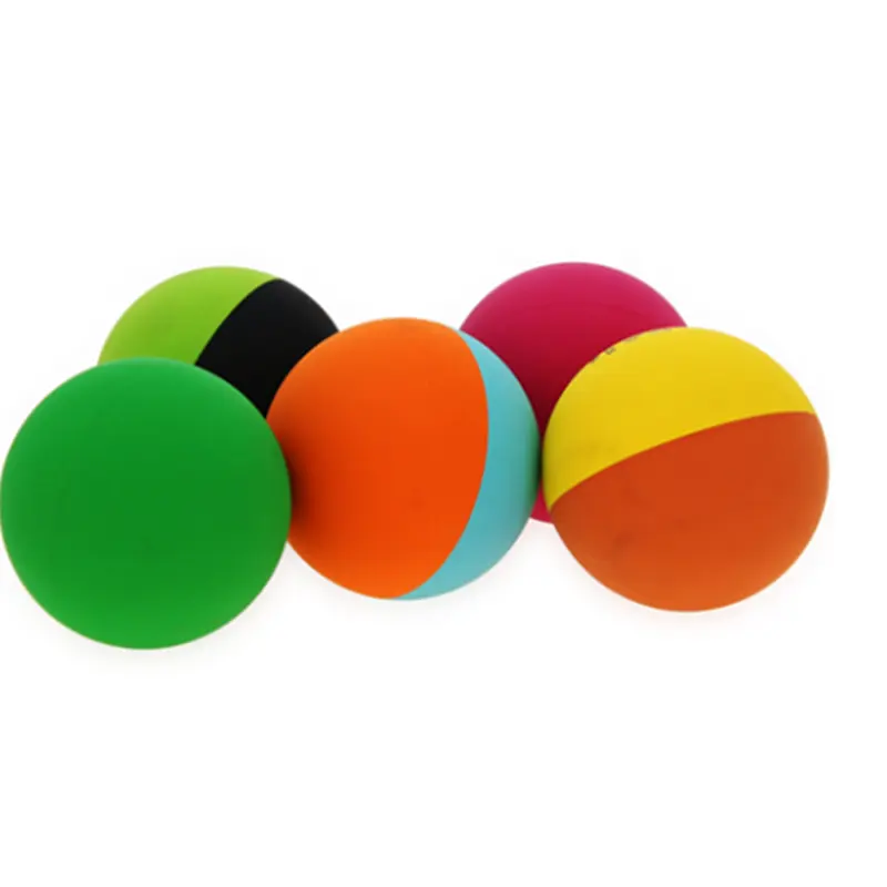 Özelleştirilmiş baskı 6.0cm doğal kauçuk malzeme Racquetball içi boş kauçuk merhaba sıçrama topları