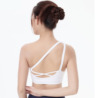 Soutien-gorge de sport dos nageur pour femme, maintien élevé, antichoc, rembourré, pour la course, en Nylon/Spandex, couleur unie, vente en gros transfrontalière