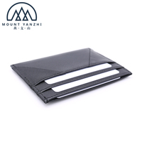 Dompet ramping desainer kulit asli anti-RFID dengan logo custom mewah Mount Yanzhi, tempat kartu kredit dan kartu bisnis.