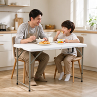 Table de pique-nique pliable en plastique pour le camping en plein air, les mariages et les banquets