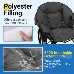 Chaise de camping de luxe portable pour l'extérieur, <span class=keywords><strong>cadre</strong></span> en métal, tissu Oxford, design pliable, douce, confortable, sac de rangement personnalisable - Product Image 2