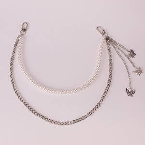 Cadena de Cintura con Perlas y Mariposas Estilo Harajuku, Plateada, Unisex, para Uso Diario - Product Image 2