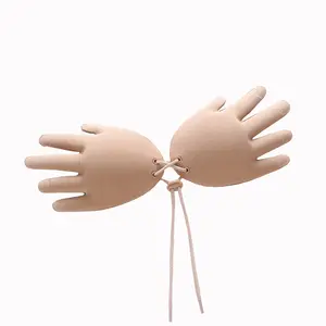 לדחוף את צורת יד מוצקה שד הרמת חלקה סקסי strapless עצמית דבק בלתי נראה נשים יד חזייה
