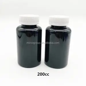 Wholesale capsule tablets container 200cc 250cc 300cc amber black green PET plastic empty pill medicine bottle with screw cap