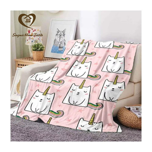 Hot New Arrivals Dễ Thương Phim Hoạt Hình Mèo Unicorn In Trẻ Em Ấm Chất Lượng Cao Mềm Mại Thoải Mái Chăn Cho Gia Đình Và Du Lịch - Product Image 1