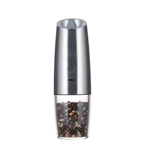 Automatic Gravity Electric Pepper Mill USB Battery Powered Salt And Pepper Shakers Grinder With Adjustable Coarseness LED Light