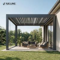 Pergola à toit à lamelles en aluminium sur mesure pour les entrepreneurs en aménagement paysager, pergola extérieure avec capteur de vent